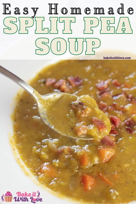 Split Pea Soup With Smoked Ham Hock, Spit Pea Soup With Ham, Slip Pea And Ham Soup, Split Pea Soup With Ham Bone Recipes, Pea Soup With Dumplings, Yellow Pea Soup With Ham Bone, Green Split Pea Soup With Ham, Split Green Peas Recipes, Yellow Split Pea Soup With Ham