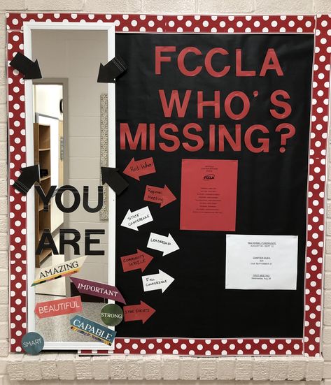 Fccla Star Events Ideas, Fccla Poster Ideas, Fccla Bulletin Boards, Club Bulletin Board, Fccla Ideas, Middle School Bulletin Boards, Facs Classroom, Office Board, Classroom Idea