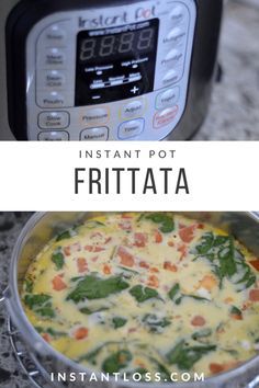 Instant Pot Simple Frittata instantloss.com Instapot Breakfast, Simple Frittata, Precooked Bacon, Instant Loss, Easy Breakfasts, Simple Breakfast, Frittata Recipes, Healthy Instant Pot Recipes, Diced Potatoes