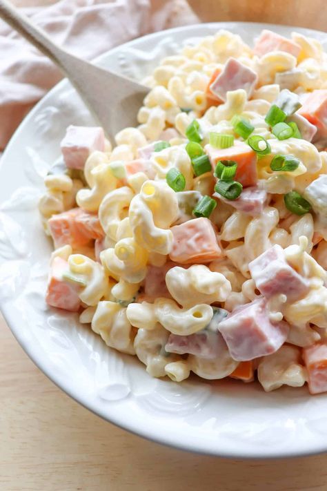 Ham And Cheese Pasta Salad, Cheese Pasta Salad, Ham Pasta Salad, Macaroni Salad With Ham, Ham And Cheese Pasta, Ham Salad Recipes, Ham Pasta, 50 Anniversary, Best Macaroni Salad