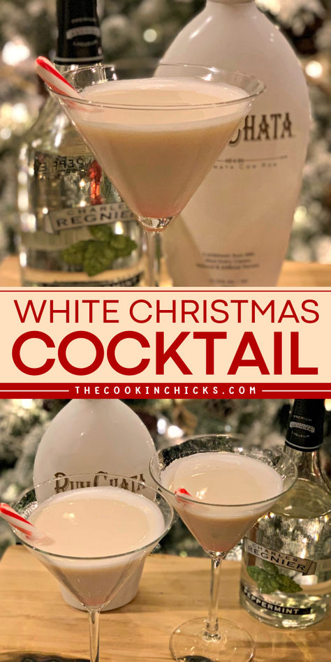 Looking for easy holiday drinks? Try this White Christmas Cocktail recipe! This quick-to-prepare drink only requires two ingredients. It's so easy and ready in just two minutes. Enjoy your holiday get together with this fun party cocktail. Everyone will surely love it! White Russian Cocktail Recipes, White Drinks Cocktails, Christmas Martini Holiday Drinks, Easy Christmas Drinks Alcohol, Xmas Drinks Christmas Cocktails, White Christmas Cocktail, Easy Christmas Drinks, Easy Holiday Drinks, Xmas Cocktails