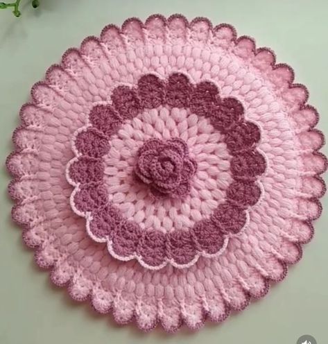 Thali Rumal Design, Rumal Design Flower, Thalposh Design Crochet, Woolen Rumal New Design, Rumal Designs, Crochet Rumal Design, Krishna Pagdi, Thalposh Design, Rumal Design