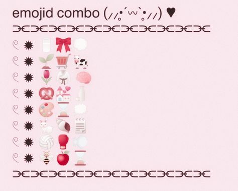 emoji combo!! Soft Emoji Combos, Samsung Emoji, Emojis Combinations, Emoji Combos, Pink, Red, Quick Saves