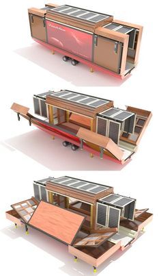 Tailgate Trailer, Flat Pack Homes, Folding House, Tiny Mobile House, Solar Roof Tiles, Lake House Food Ideas, Mobile Home Living, Floor Plan 4 Bedroom, Best Solar Panels