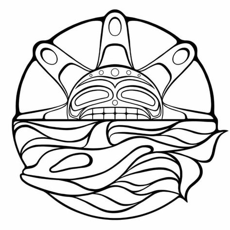 Coloring pages by Michelle Stoney, Gitxsan artist (Gitxsan/Cree) Indigenous Colouring Pages, Indengious Art, Indigenous Activities, Salish Art, Arte Haida, First Nations Art, Alaskan Art, Totem Design, Coast Salish