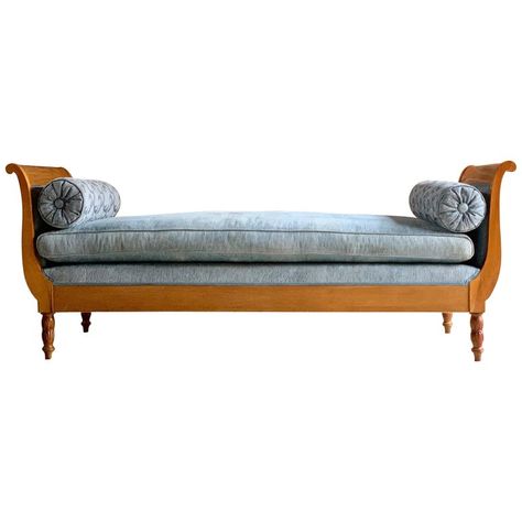 Antique Austrian Biedermeier Style Day Bed Chaise Longue, Circa 1910 Antique Daybed, Style Daybed, Black Metal Bed Frame, Biedermeier Furniture, Black Metal Bed, Rattan Daybed, Daybed Design, Modern Daybed, Bed Early