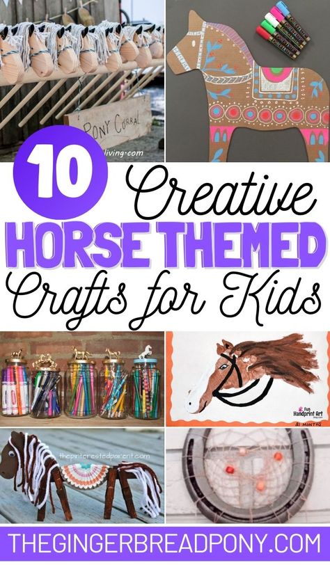 10 Creative Horse Themed Crafts for Kids - The Gingerbread Pony Horse Themed Scavenger Hunt, 4-h Horse Projects, Horse Camp Activities Ideas, Diy Horse Projects, Horse Related Crafts, 4h Horse Projects, Horse Summer Camp Ideas, Horse Themed Crafts, Horse Diy Projects