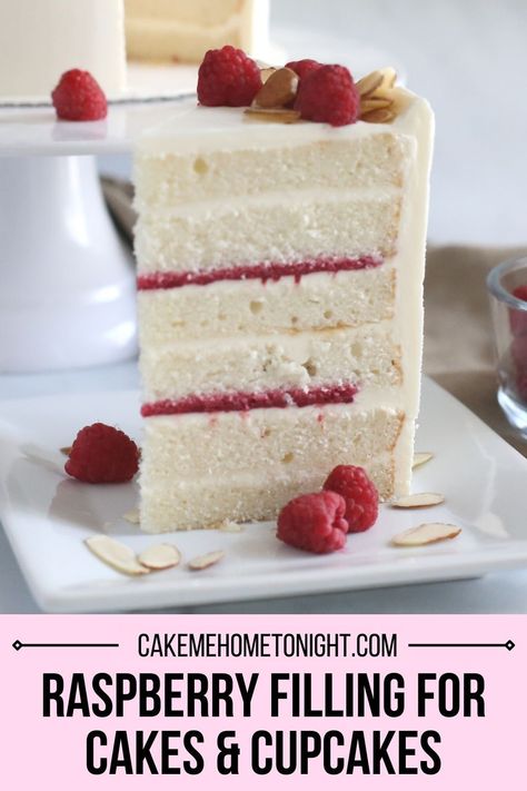 Chocolate Cake With Raspberry Filling, White Chocolate Raspberry Cake, White Chocolate Cake, Chocolate Raspberry Cake, Carlsbad Cravings, Cake Layers, Raspberry Filling, Honey Buns, Raspberry Cake