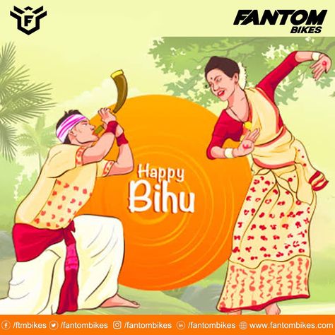 Wishing You and Your Family a very Happy Bihu. May your life be as colorful and joyful as the festival of Bihu.  #FantomBikes #Bihu #HappyBihu #Bihu2020 #HappyBihu2020 #FightAgainstCovid19 #StayStrong #BeingResponsible #HomeQuarantine #StayFit #StayHealthy #BurnFatNotFuel Bihu Dance Painting, Bihu Festival Drawing, Bohag Bihu Drawing, Bihu Dance Drawing, Bihu Festival, Studio Background Ideas, Dance Of India, Animal Sketch, School Decoration