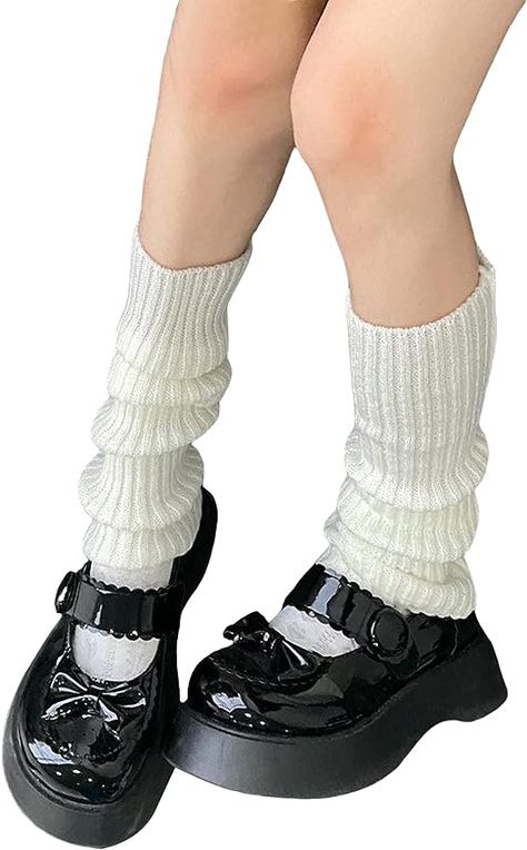 Mary Janes Aesthetic, 80s Socks, Taiwan Fashion, Fur Leg Warmers, Knit Leg Warmers, Christmas Rock, Clothes And Shoes, Women Legs, Long Boots