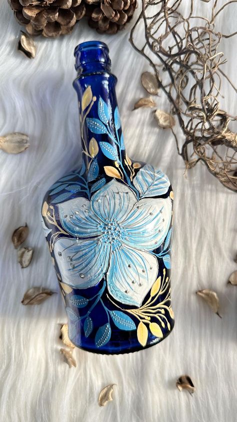 Painted glass bottles