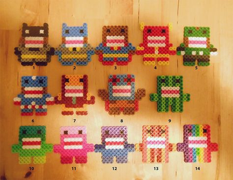 DOMO!! Domo Kun Perler Beads, Domo Perler Beads, Melty Bead Designs, Kandi Cuff Patterns, Domo Kun, Perler Designs, Kandi Inspo, Hamma Beads Ideas, Diy Kandi Bracelets