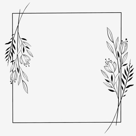 Square Border Png, Bullet Journal Frames, Plant Border, Square Border, Colorful Borders Design, Frame Border Design, Page Borders Design, Border Png, Floral Border Design