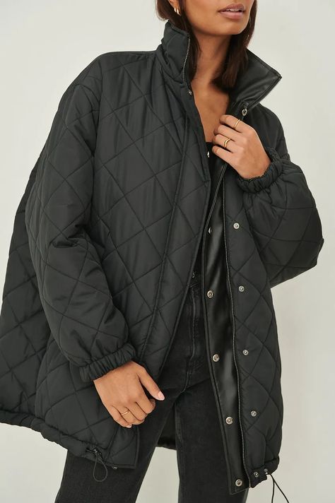 Reversible PU Oversized Jacket Black | na-kd.com