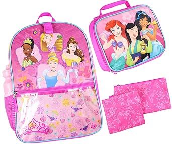 Disney Princess Backpack, Princess Backpack, Insulated Lunch Tote, Lunch Box Set, Backpack Set, Disney Princess Ariel, School Lunch Box, Ice Pack, Lunch Tote