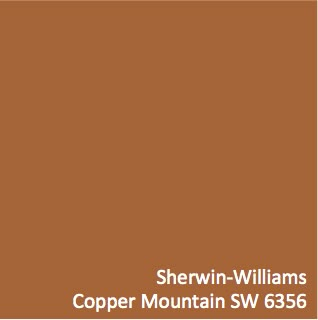 Sherwin-Williams Copper Mountain (SW 6356) Cedar Paint Color, Cedar Paint Color Exterior, Cedar Color Paint, Sw Copper Mountain, Cedar Colored Paint, Copper Red Paint Colors, Orange Brown Paint Colors, Sherwin Williams Copper Harbor, Copper Mountain Sherwin Williams