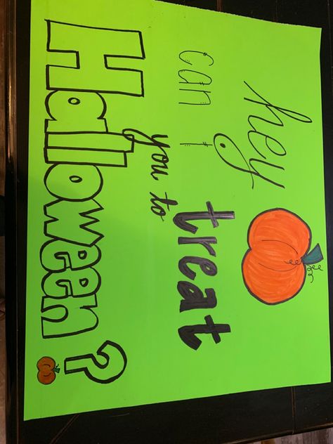 Halloween Dance Proposal, Proposal Ideas Halloween, Halloween Dance Proposal Ideas, Response Posters, Poster Ideas For School, Dance Proposals, Dance Things, Dance Proposal, Halloween Dance