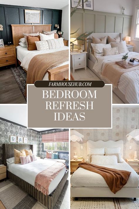 Bedroom Refresh Ideas Black Wrought Iron Bed Bedroom, Stylish Throw Pillows, Bedroom Refresh, Stylish Bedroom, Farmhouse Bedroom, Bedroom Inspirations, Farmhouse, Throw Pillows, Pillows