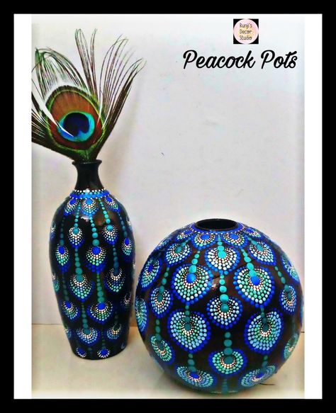 #bottle_art_home #bottle_art_home_decor #bottle_art_housebottle art designs images bottle art designs easy bottle art designs in malayalam bottle art design love glass bottle art designs #bottle_art_history Peacock Feather Dot Painting, Pots Colouring Ideas, Peacock Feather Dot Art, Dot Art Painting On Bottles, Feather Dot Painting, Dot Painting Peacock, Dot Mandala Peacock, Mandala Dot Painting On Pots, Dot Mandala On Pots