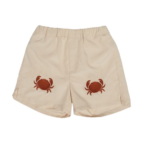 Seba Swim Shorts | Crab | Sand Crab Embroidery, Baby Crab, Red Green Dress, Toddler Swim, Toddler Swimming, The Crab, First Communion Dresses, Baby Swimming, Boys Swim