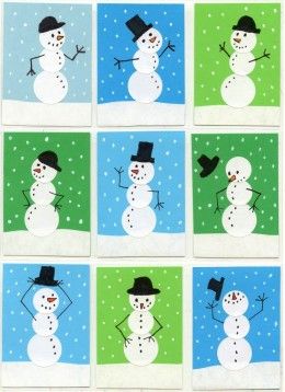 Snow Craft, Diy Schneemann, Snowman Art, Winter Art Lesson, Snowman Party, Snowman Christmas Cards, Classroom Christmas, Winter Art Projects, Christmas Worksheets