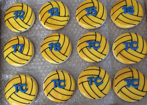 Water Polo Sugar Cookies Water Polo Cookies Decorated, Water Polo Cookies, Polo Ideas, Swim Banquet, Usa Water Polo, Swim Team Gifts, Sports Banquet, Theme Cookies, Banquet Ideas