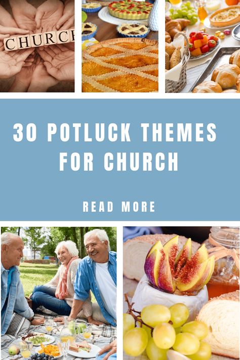 Planning a potluck for your church community? Explore these 30 delightful potluck themes that are perfect for bringing everyone together! From international flavors to comfort food classics, these themes will inspire delicious dishes and foster a spirit of fellowship. Whether it's a 'Taste of the World' potluck or a 'Soup and Sandwich Sunday,' you'll find the perfect theme to make your church potluck a memorable event. Gather, share, and celebrate the joys of community with these fantastic potl Potluck Menu List, Potluck Dinner Themes, Volunteer Dinner Themes, Theme Potluck Ideas, Pot Luck Themes, Church Picnic Ideas, Potluck Themes For Work, Potluck Theme Ideas, Cookout Theme