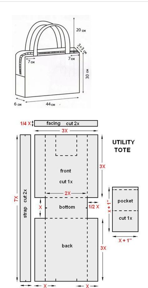 Sewing Bags Patterns Free, Tote Bag Template, Tote Bag Diy Pattern, Diy Tas, Sew A Bag, Bag Sewing Patterns, Diy Bag Kit, Fabric Christmas Ornaments Patterns, Sewing Handbag