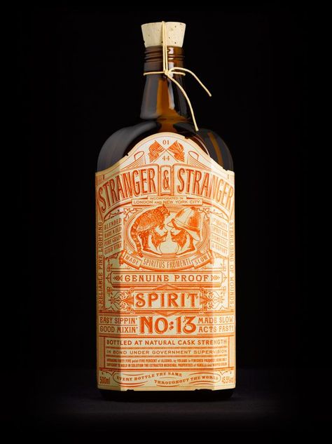 Vintage Style: Stranger & Stranger Stranger And Stranger, Ice Cream Design, Bottle Images, Alcohol Packaging, Cool Packaging, Vermouth, Bottle Packaging, Creative Packaging Design, Creative Packaging