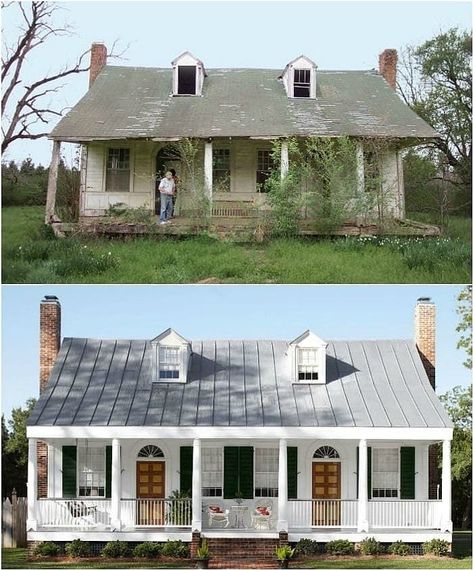 Farmhouse Charm 🏡 on Instagram: “RATE this amazing transformation from 1️⃣ to 🔟! 😍🙌 We can't believe how great of a job they did with this home! 👀❤️ TAG a friend who will…” 1900 House, Home Exterior Makeover, Room Makeovers, Exterior Renovation, Farmhouse Remodel, Exterior Makeover, House Hunters, Exterior Remodel, Farmhouse Exterior