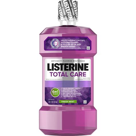 LISTERINE® Total Care Mouthwash Remineralizing Mouthwash, Listerine Mouthwash, Antiseptic Mouthwash, Best Mouthwash, Mouth Rinse, Strengthen Teeth, How To Prevent Cavities, Oral Care Routine, Dental Hygiene