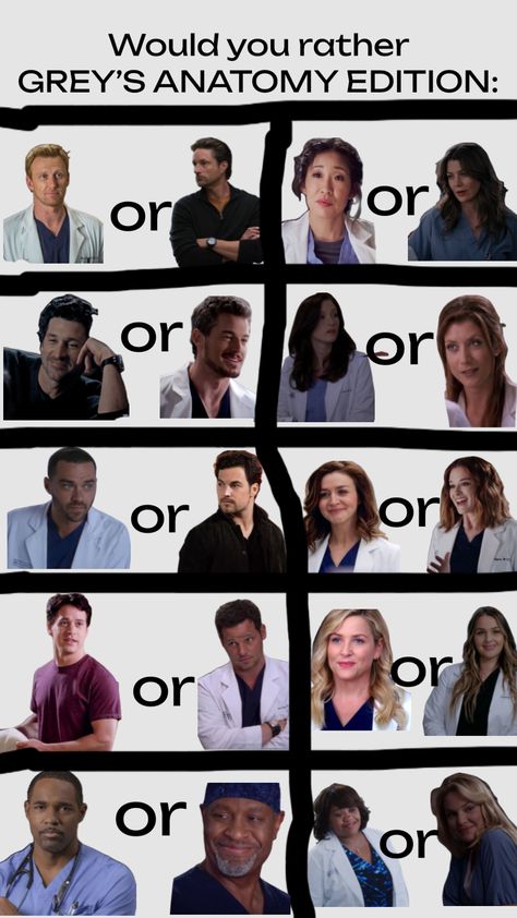 #greysanatomy #wouldyourather          Comment a screenshot of your picks! Giacomo Gianniotti, Greys Anatomy Funny, Greys Anatomy Characters, Emotional Scene, Pictures Of People, How To Be Likeable, Grey's Anatomy, Greys Anatomy, Book Series