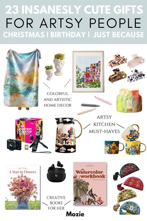 So you have an artsy friend, but don't know what to get her? We understand the struggle! It's so hard shopping for the perfect gift, but this ultimate gift guide will help you find the best gifts for the artsy people in your life. Whether she's a content creator, artist, or writer, you;ll be able to find the perfect gift for her here! Click the link above to shop the complete list of gifts for artsy friends! Gifts For Artsy People, Artsy Christmas, Artsy Gifts, Artsy Girl, For Girlfriend Gifts, Gifts For Best Friend, Gifts Creative, Artsy Gift, Girls Gift Guide