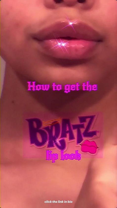 How To Get Bratz Lips, Bratz Makeup Look Jade, Different Lip Liner Shapes, Brats Doll Lips Tutorial, No Makeup Lips, Bratz Doll Lip Liner, Brats Doll Makeup Looks, Fairy Lip Makeup, Different Ways To Line Your Lips