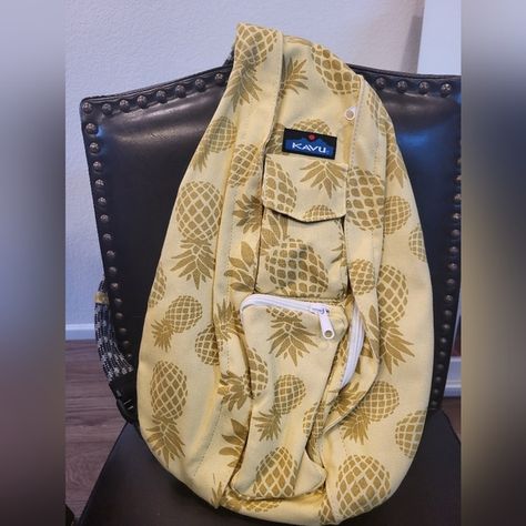 Kavu Rope Bag Kavu Bag, Kavu Rope Bag, Rope Bag, Flap Pocket, Cross Body, Cotton Canvas, Zip Pockets, Cell Phone, Shoulder Strap