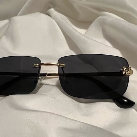 Panther Black Cartier Glasses Cartier Glasses Men Hip Hop, Cartier Frames Glasses Men, Cartier Shades For Men, Cartier Sunglasses For Men, Prom Glasses, Cartier Glasses Men, Grad Suits, Mens Shades, Mens Gold Chain Necklace