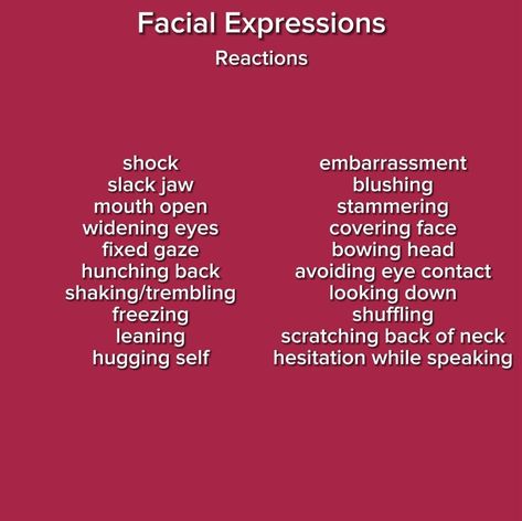 Shocked Synonyms, Shock Synonym, Words For Shocked, How To Write Shocked Characters, Describing Shock Writing, Character Dislikes Ideas, Writing Shock, Nose Description Writing, Body Type Description Writing