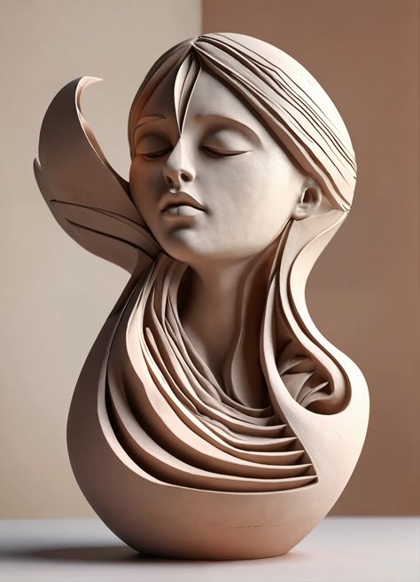 Sculpture Of Woman, Abstract Pottery, Sculpting Ideas, Sculpture Art Projects, Sculpture Design, Anatomy Sculpture, Sculpture Art Clay, Sculptures Céramiques, 3d Sculpture