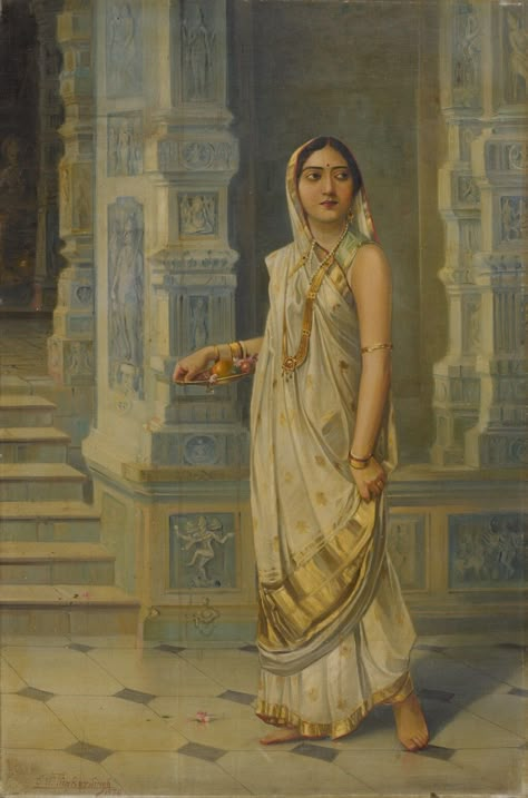 Courtyard Modern, Hindu Aesthetic, Vintage Art Paintings, South Asian Art, Of Sarees, Hinduism Art, Art Society, Ancient India, Indian Culture