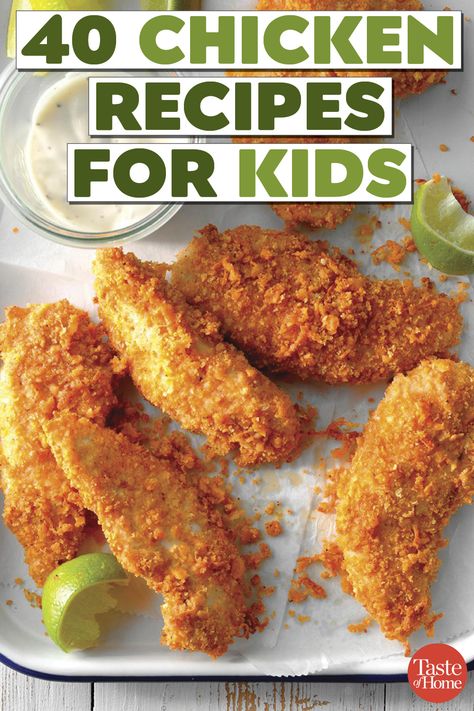 40 Chicken Recipes for Kids Easy Chicken Recipes For Picky Eaters, Chicken Meals For Picky Eaters, Family Friendly Chicken Recipes, Chicken Recipes Picky Eaters, Chicken Dinners For Picky Eaters, Dinner Recipes For Picky Kids, Dinner Idea For Picky Eaters, Easy Kid Friendly Chicken Dinners, Chicken Recipe For Kids