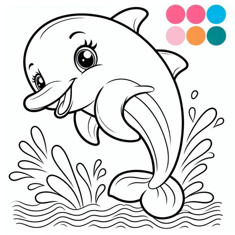 Looking for a fun and easy activity for your little ones? Check out these dolphin coloring pages for kids under 4. They are simple, cute, and perfect for developing fine motor skills and creativity. Plus, dolphins are amazing animals that kids love to learn about. Download these free printable coloring pages and let your kids have a blast! Beach Coloring Pages, Dolphin Coloring Pages, Shark Coloring Pages, Cute Shark, Creative Hub, Shark Party, Easy Activities, Coloring Book Art, Amazing Animals