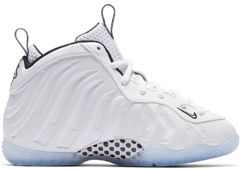 NIKE AIR FOAMPOSITE ONE WHITE ICE (PS). #nike #shoes Futuristic Shoes, Nike Foamposite, Nike Shoes Air Force, Casual Dresses Plus Size, All Nike Shoes, Shoes Sneakers Nike, Foam Posites, Shoes Air, Volleyball Shoes