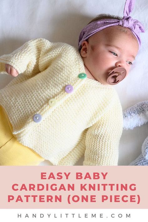 Easy Baby Cardigan Knitting Pattern (One Piece). Create a cozy and adorable chunky baby cardigan with this free knitting pattern. Perfect for beginners, this pattern uses super bulky yarn and simple stitches, making it a quick and satisfying project. The detailed instructions guide you through each step to ensure a successful knit, ideal for keeping little ones warm and stylish. Knitted Infant Sweaters, Easy Knit Baby Sweater, Easy Baby Cardigan Knitting Pattern Free, Baby Girl Knitting Patterns Free, Baby Knitting Patterns Free Cardigan, Easy Baby Knitting Patterns Free, Free Baby Knitting Patterns To Download, Free Baby Knitting Patterns Newborns, Knit Cardigan Pattern Free