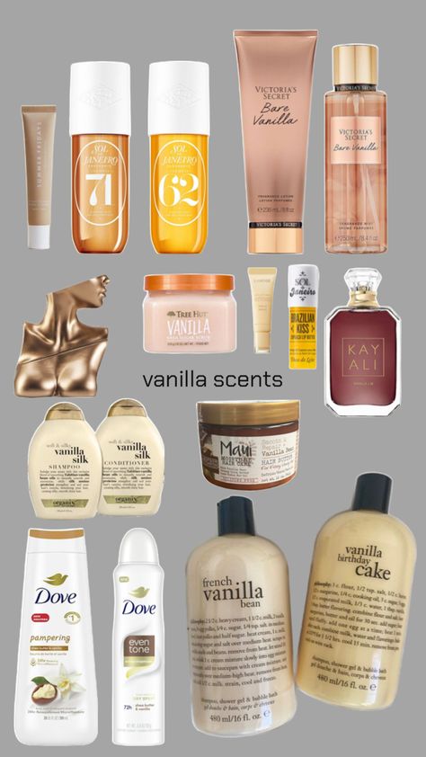 smell the best in the room | vanilla routine Good Scent Combos, Shower Aesthetic Routine, Best Vanilla Scents, Vanilla Hair Care, You Smell Like Vanilla, Body Smell Good Products, Vanilla Hair Products, Vanilla Hygiene Products, Vanilla Routine