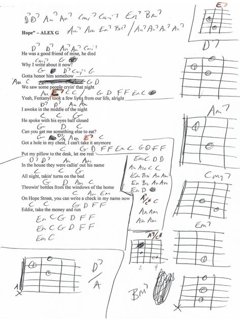 Hope (Alex G) Guitar Chord Chart She Loves Me Like A Dog Alex G, Alex G Guitar Chords, Mary Alex G Guitar Chords, Alex G Guitar, G Guitar Chord, Guitar Chord Chart, Alex G, Guitar Tutorial, Love Me Like