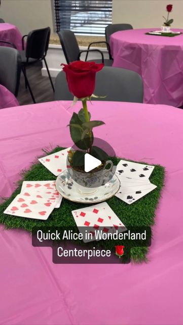 Pamela - DIY + Design + Crafts on Instagram: "This was the easiest centerpiece idea for our Alice in Wonderland party. They were simple but so charming and fit the theme perfectly. This could work for any tea party idea 🫖 Would you try it?

#diy #partydecorations #partydecor #aliceinwonderland #teaparty #birthday #crafts #party" Alice In Wonderland Garland, Alice In Wonderland Centerpiece Ideas, Teaparty Birthday, Tea Party Setting, Alice In Wonderland Birthday, Crafts Party, Simple Centerpieces, Whimsical Wonderland, Birthday Crafts