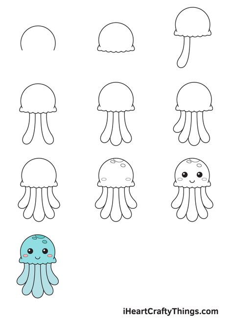 Draw Jellyfish Step By Step, Drawing Steps Easy, How To Draw Jelly Fish Step By Step, Jelly Fish Drawing Easy Step By Step, Draw Jellyfish Easy, Cute Jellyfish Drawing Easy, Jelly Fish Drawing Sketches Easy, How To Draw A Fish Easy, How To Draw A Fish Step By Step