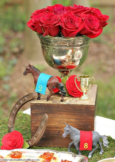 Kentucky Derby Centerpieces, Derby Party Ideas, Kentucky Derby Party Ideas, Kentucky Derby Decorations, Kentucky Derby Theme, Kentucky Derby Themed Party, Derby Party Food, Kentucky Derby Party Decorations, Kentucky Derby Party Food