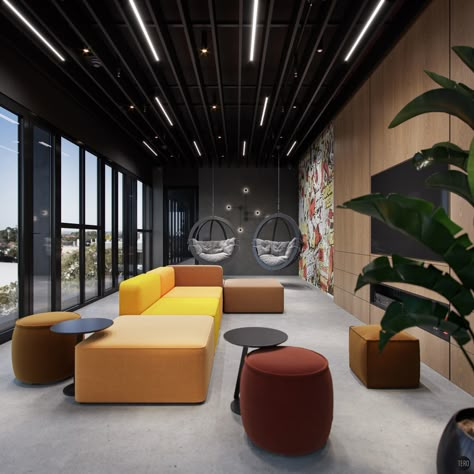 Coworking Space Design, Office Interior Design Modern, Modern Office Interiors, Corporate Office Design, Office Space Design, Modern Office Design, Lobby Design, Lounge Design, Office Seating