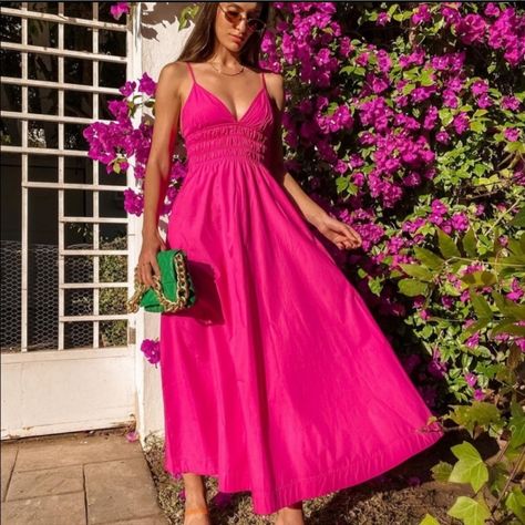 New With Tag Blogger’s Favorite Fushia Pink Outfit, Zara Printed Dress, Zara Midi Dress, Fuschia Dress, Belted Wrap Dress, Orange Midi Dress, Draped Midi Dresses, Maxi Dress Sale, Ribbed Midi Dress